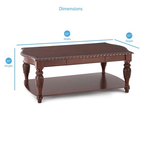 Steve Silver Antoinette Rectangular Wood Coffee Table In Mahogany And