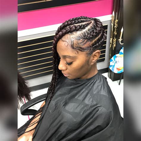Remember when i mentioned you'll be in the chair for a while? Big lemonade feed in braids Feedin braids Houston braider ...
