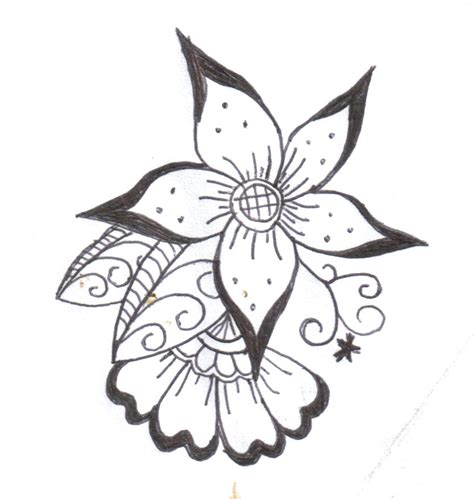 Simple Flower Designs For Pencil Drawing Mehandi Design On Pencil