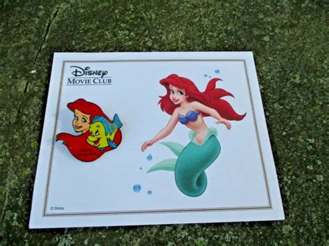 disney movie club exclusive 17 the little mermaid ariel flounder pin certificate 14 99 picclick