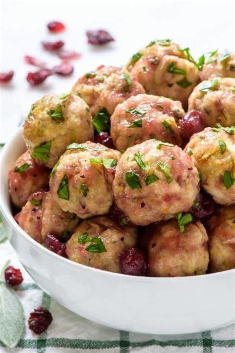 Cranberry Turkey Meatballs Perfect Holiday Appetizer Wellplated Com
