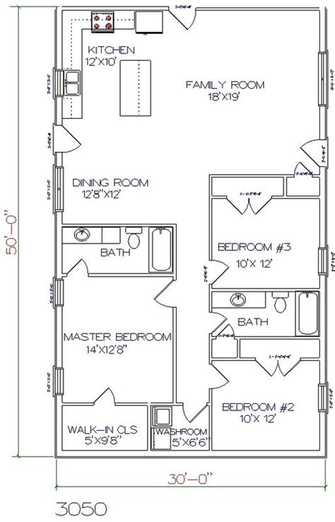 3 bedroom, 1 bath barndominium open concept floor plan. Pin on Home.is.where.the. ️.grows!