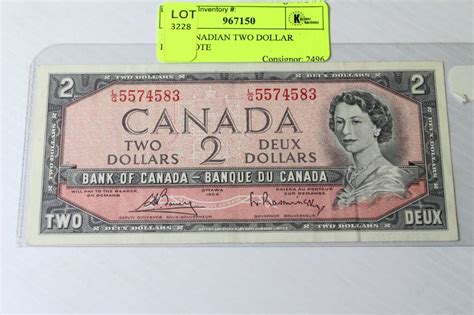 1954 Canadian Two Dollar Banknote