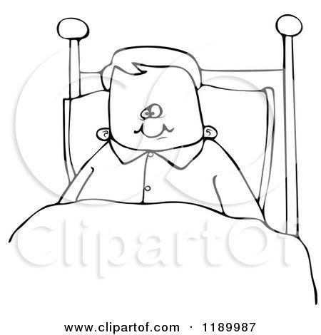 Download 28 kid sitting icons. Cartoon of an Outlined Boy Sitting up in Bed - Royalty ...