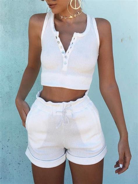 trendy buttoned rib knit cropped tank top tank top outfits top summer outfits summer tank