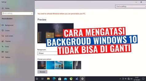 Cara Mengganti Background Laptop Windows Yang Tidak Bisa Diganti