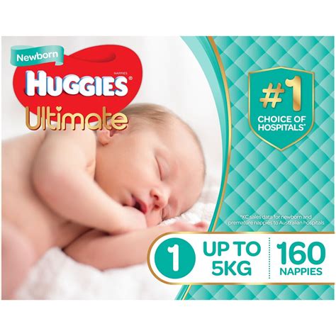 Huggies Nappies Size 1 Newborn Unisex Up To 5kg 160s