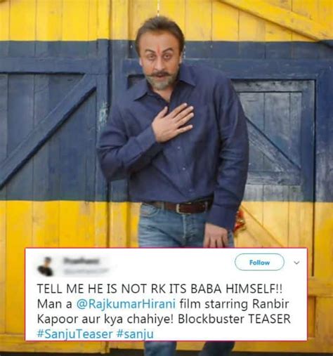 Sanju Teaser Twitter Cant Believe This Is Ranbir Kapoor Playing