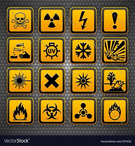 Hazardous Materials Symbols Royalty Free Vector Image Sponsored