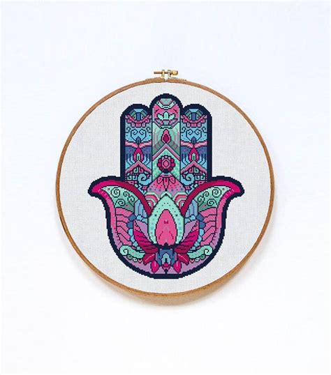 Cross stitch patterns featuring antiques by kooler design studio. Mandala Cross Stitch Pattern PDF, Hamsa Hand Cross Stitch ...