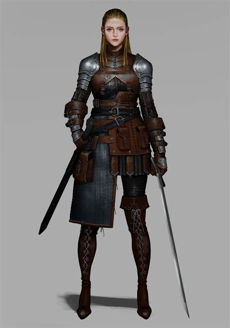 Artstation Leather Warrior Female Fantasy Armor Rpg Character
