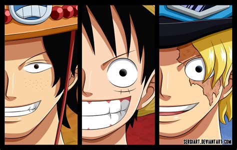 One Piece Brothers By SergiART On DeviantART Ace And Luffy Sabo
