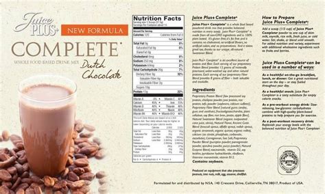 You can buy their products on their website. Complete drink mix. Dutch Chocolate. | Juice plus, Juice ...