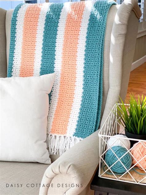 V Stitch Crochet Blanket With Hdc Daisy Cottage Designs