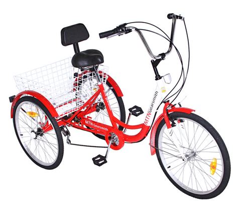 Because 3 wheeled bikes have a lower center of gravity, and are closer to the ground, they aren't as susceptible to high. 3 WHEEL Adult Tricycle 24" Trike 7 SPEED Bike Shimano Red