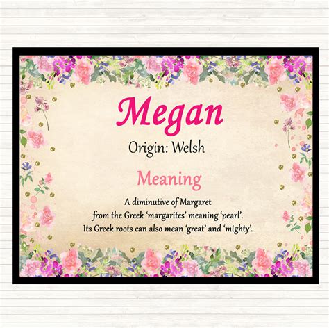 Megan Name Meaning Mouse Mat Pad Floral The Card Zoo