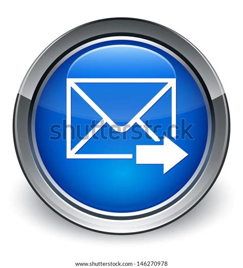 Forward Email Icon Glossy Blue Button Stock Illustration 146270978