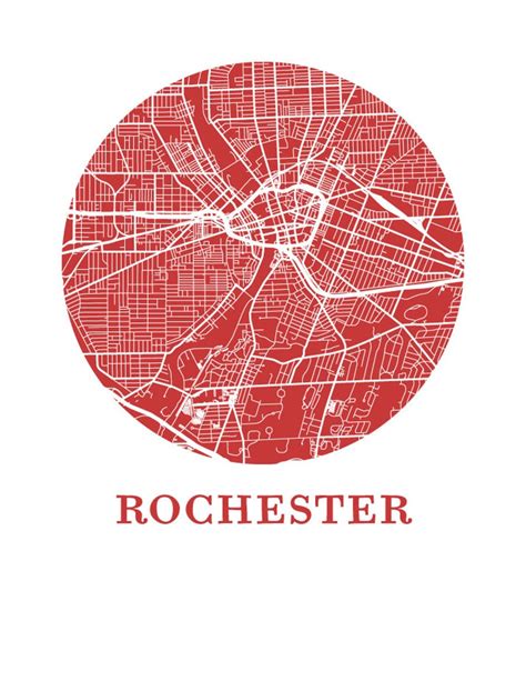 Rochester Map Print City Map Poster Etsy