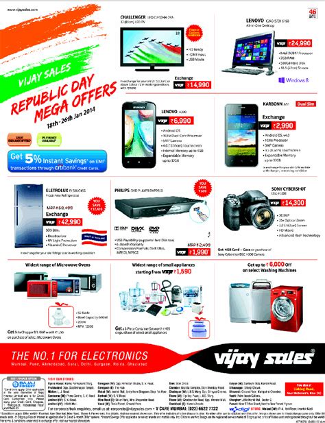 Vijay sales is one of india's largest electronic retail chains. Vijay Sales - Republic Day Mega Offers / Mumbai | SaleRaja