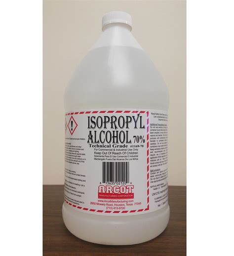 Isopropyl Alcohol 70 Arcot Manufacturing