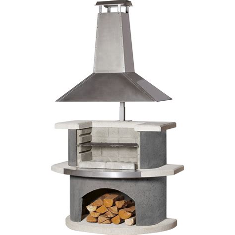 Barbecues et équipements de chauffage extérieur. Buschbeck Grillkamin Zürich Anthrazit-Weiß mit ...