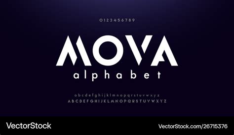 Abstract Digital Modern Alphabet Fonts Typography Vector Image