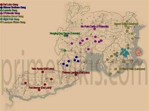 Gangs And Gang Hideouts Locations Red Dead Redemption 2 Guide Primewikis