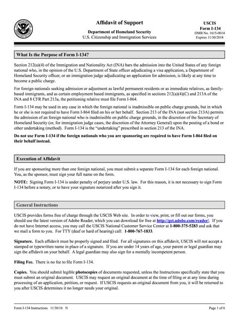2016 Form Uscis I 134 Instructions Fill Online Printable Fillable