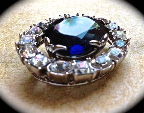 Huge Sapphire Blue Rhinestone Brooch By Jnpvintagejewelry On Etsy 55