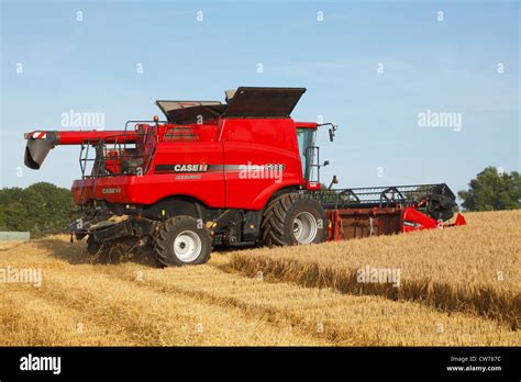 Red Case Ih Axial Flow 5088 Combine Harvester Harvesting Malting Stock