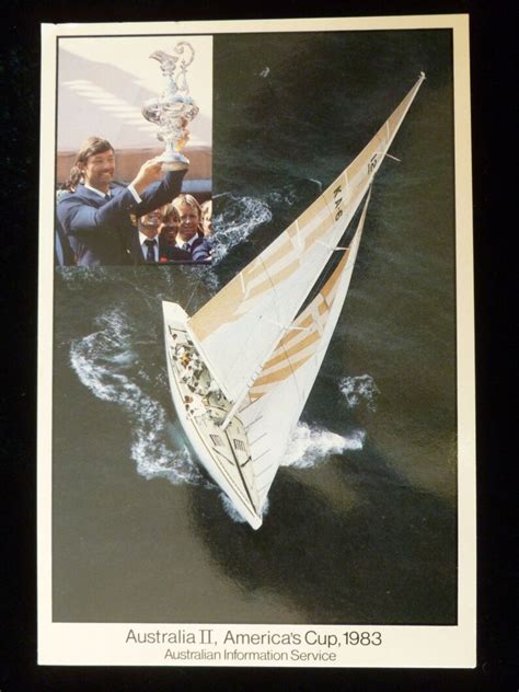 Vintage Americas Cup 1983 Australia Ii Postcard Sailing Etsy