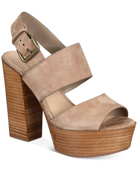 Aldo Leather Womens Maximoa Platform Block Heel Sandals In Stone