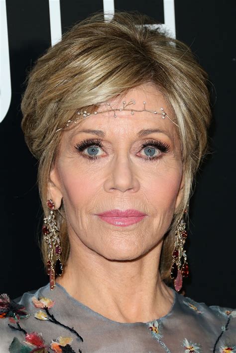 When you color your hair brown, gray roots show up quickly. Jane Fonda Headband - Jane Fonda Looks - StyleBistro