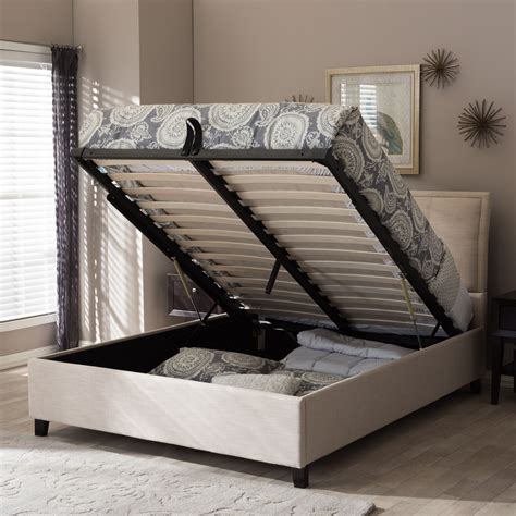 Baxton Studio Queen Upholstered Storage Platform Bed Wayfair