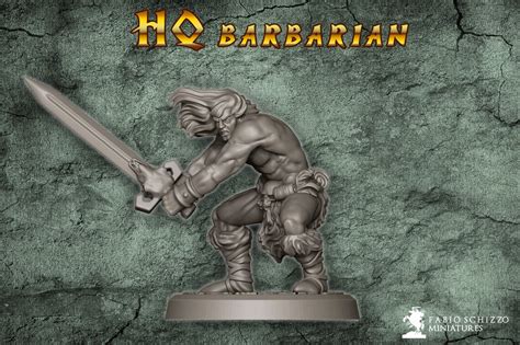 Barbarian Classic Hq Resin Miniatures For D D Dungeons And Etsy