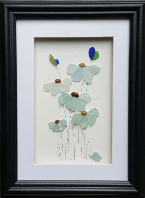 Sea Glass Flowers Created From Nuggets Of Beautifully Ocean Shaped And Smoothed Sea Glass Sea
