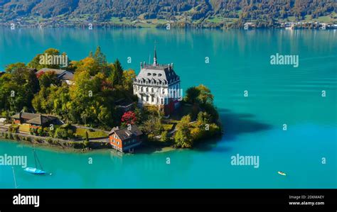 Seeburg Castle In Iseltwald Switzerland At Lake Brienz Stock Photo Alamy