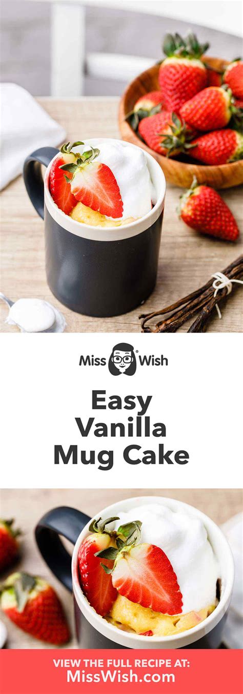Delicious vanilla bean cake batter microwaved in a mug for just a minute! Vanilla Mug Cake with Whipped Cream and Fresh Strawberries ...