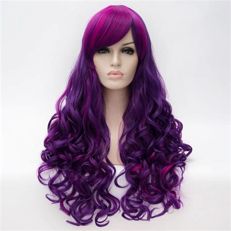 Purple Wigs Long Curly Wigs Anime Cosplay Wigs Party Wigs Fashion