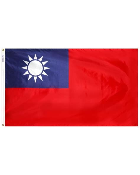 Since 1945, the republic of china controls the island; Taiwan Flag 2 x 3 ft. for Outdoor Use