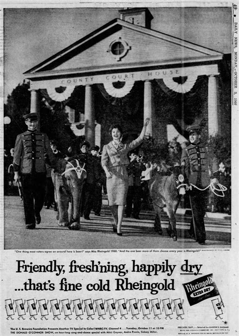 Beer In Ads #4567: Miss Rheingold 1960 Gets Out The Vote
