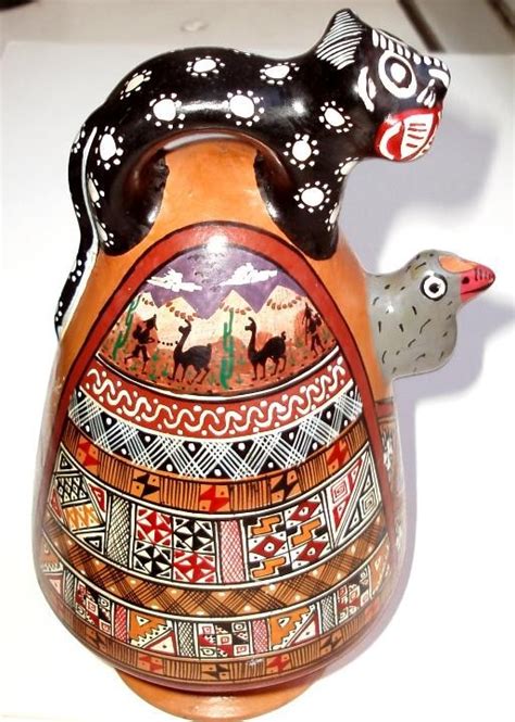 Vintage PERUVIAN Pottery Ceramic Hand Painted FOLK ART Cuzco Etsy