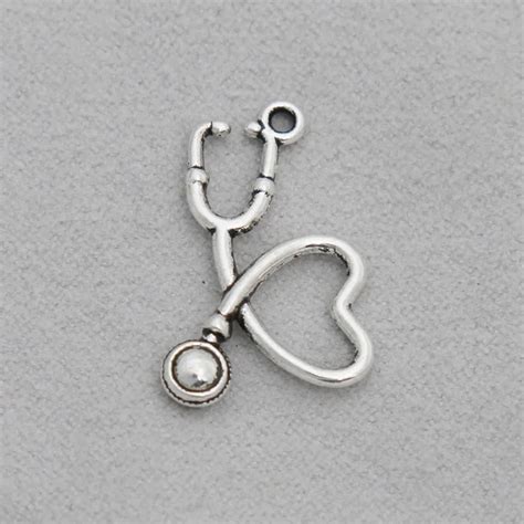 Rainxtar Fashion Antique Silver Color Doctor Stethoscope Alloy Nurse