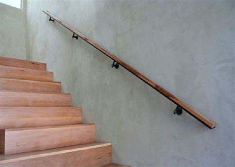 Modern Simple Sleek Wall Mounted Wooden Handrails Staircase Handrail