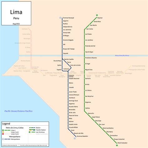 Metro Route Atlas Lima Lima Province Peru Lima Provincia De Lima