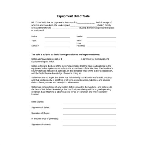 Free 12 Sample Blank Bill Of Sale Forms In Pdf Word Excel