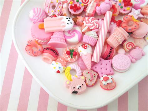 Assorted Pink Sweets Food Character Cabochons Mix 1017 Etsy