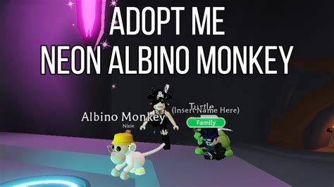Making A Neon Albino Monkey Adopt Me Youtube