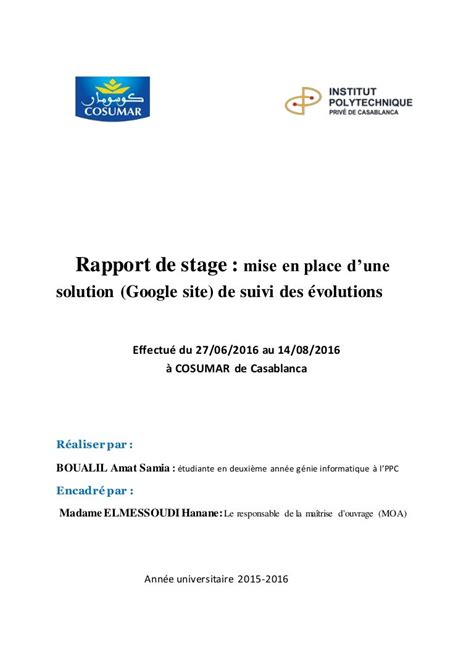 Exemple De Rapport De Stage Dcg Gratuit Hadiselamet