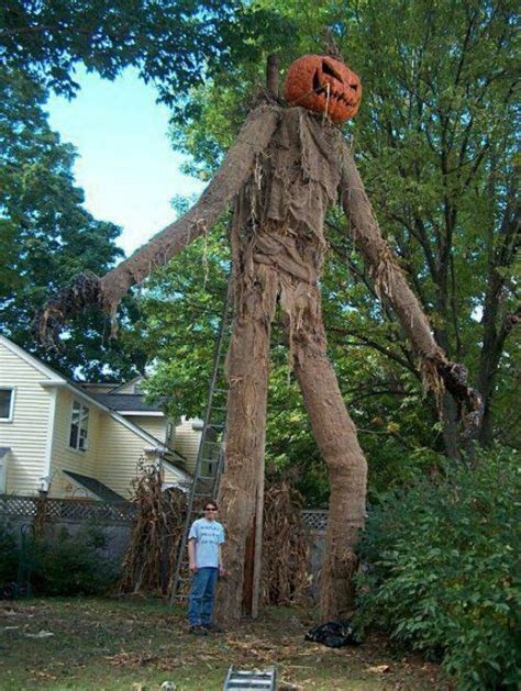 Giant Pumpkin Head Scarecrow Halloween House Halloween Props